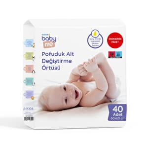 baby me - Pofuduk Alt Değiştirme Örtüsü 60x60 cm 40 adet - En Uygun Fiyatlarla Piinti'de