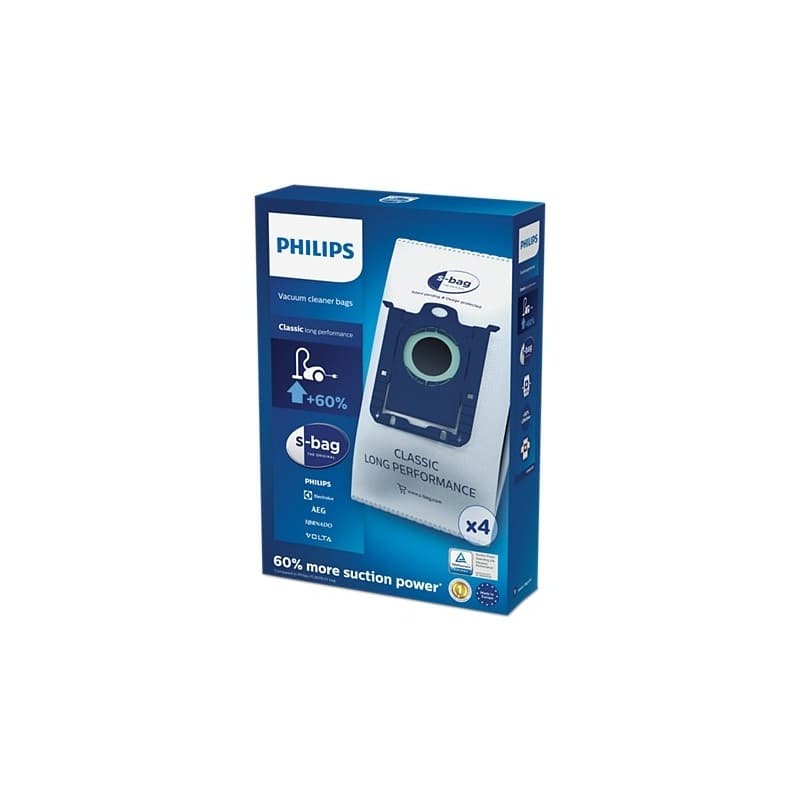 Philips s-bag FC8021/03 Elektrikli Süpürge Torbası 4 Adet Alerjenleri Hapseden Filtre Özelliği - En Uygun Fiyatlarla Piinti'de