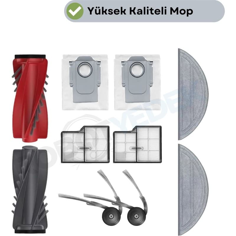 robotyedek Roborock Saros 10 Uyumlu Ana Fırça, Hepa Filtre Mop Yan Fırça Toz Torbası Seti 10 Parça - En Uygun Fiyatlarla Piinti'de