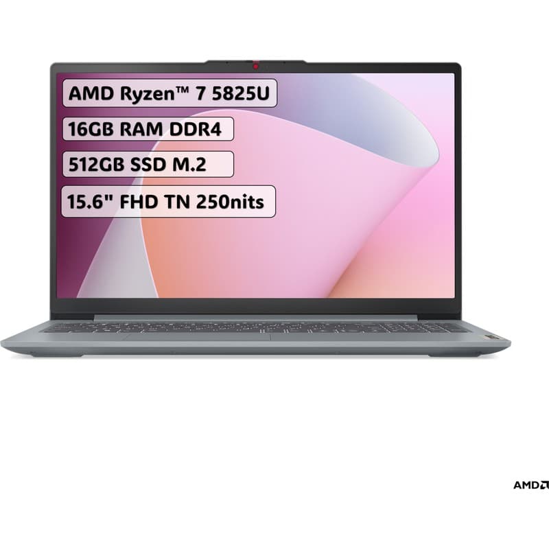 Lenovo Ideapad Slim 3 AMD Ryzen 7 5825U 16GB 512GB SSD Freedos 15.6" FHD Taşınabilir Bilgisayar 82XM00U4TX - En Uygun Fiyatlarla Piinti'de