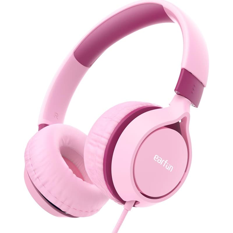 EarFun S1 Katlanabilir Kablolu Kulaküstü Çocuk Kulaklık - Ayarlanabilir Kafa Bandı - Pembe (EarFun Türkiye Garantili) - En Uygun Fiyatlarla Piinti'de