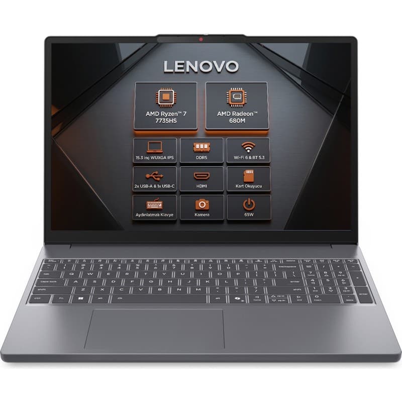 Lenovo Ideapad Slim 3 15ARP10 Amd Ryzen 7 7735HS 16GB 512GB SSD 15.3" Wuxga Windows 11 Pro Laptop, Notebook 83K70098TR 007 - En Uygun Fiyatlarla Piinti'de
