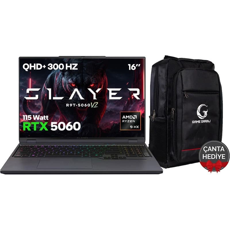 Game Garaj Slayer R9T-5060 V2 C7 Amd Ryzen 9 8945HX 16GB Ram 1tb SSD RTX5060 16" 300Hz Qhd+ IPS Freedos Gaming Laptop - En Uygun Fiyatlarla Piinti'de