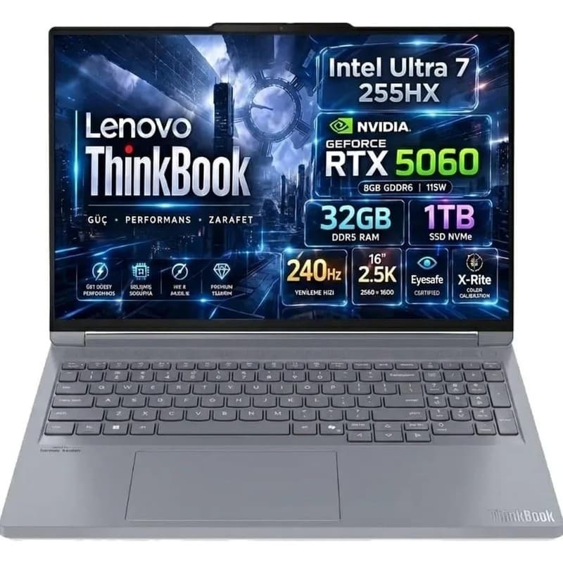 Lenovo Thinkbook 16P 21R0001LTX Ultra 7 255HX 32GB 1tb SSD Rtx 5060 8gb 240Hz 16 2560X1600 Freedos Dizüstü Bilgisayar - En Uygun Fiyatlarla Piinti'de