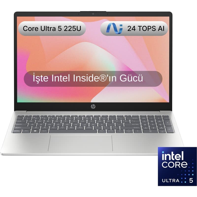 HP AI 15 Intel® Core™ Ultra 5 225U 16GB 512GB SSD Freedos 15.6" Taşınabilir Bilgisayar D51E0EA - En Uygun Fiyatlarla Piinti'de