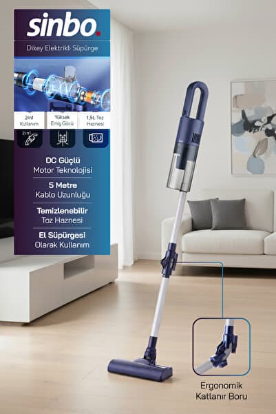 SVC-8629 Kablolu Dikey Elektrikli Süpürge Lacivert – 2’si 1 Arada, 1.5L Toz Hazneli - Piinti Fiyat Karşılaştırması