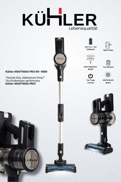 Kraftmax Pro KH-V800 Kablosuz Turbo Fırçalı Katlanır Esnek Boru Teknolojisi Dikey Şarjlı Süpürge - Piinti Fiyat Karşılaştırması