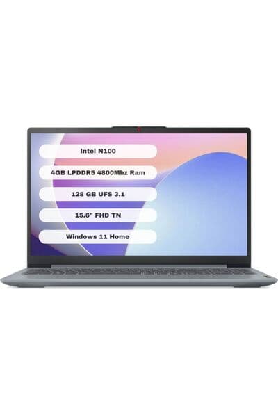 IdeaPad Slim 3 Intel Celeron N100 4GB 128GB Intel UHD Graphics 15.6" FHD W11 Notebook 82XB009GTX - Piinti Fiyat Karşılaştırması