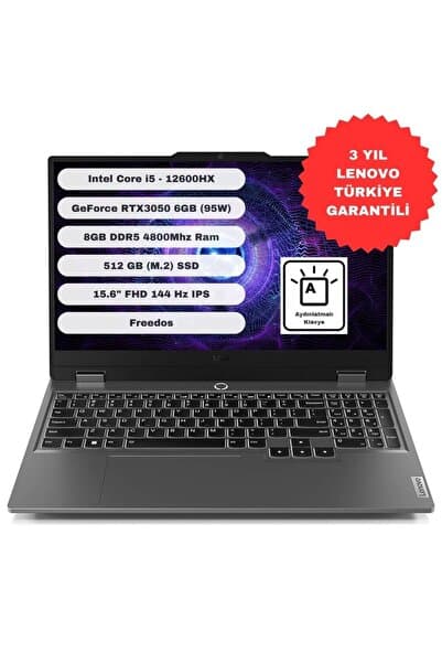 LOQ15IAX9 83GS00PDTR Intel Core I5-12600HX 8GB 512GB SSD RTX3050-6GB 15.6" IPS Freedos Taşına - Piinti Fiyat Karşılaştırması