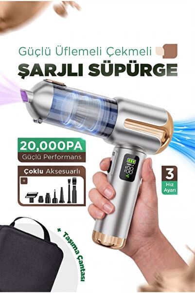 Çantalı LCD Ekran Göstergeli Kablosuz Dikey Süpürge Güçlü Üfleme Çekme Şarjlı Süpürge - Piinti Fiyat Karşılaştırması
