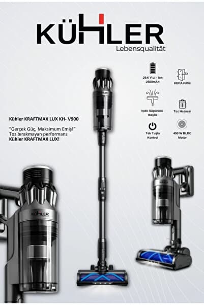 Kraftmax LUX KH-V900 Akıllı Sensörlü Dikey Şarjlı Süpürge - Kablosuz (Mini Motorlu Antialerji - Piinti Fiyat Karşılaştırması