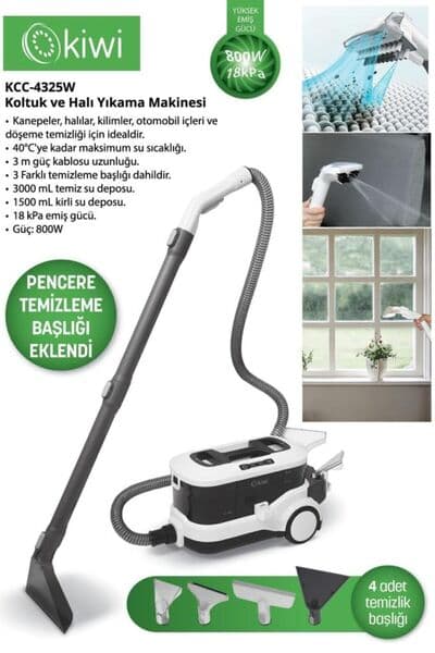 4325w Yeni Ekstra Pencere Temizleme Aparatlı Koltuk Halı Yıkama Ve Leke Çıkartma Makinesi - Piinti Fiyat Karşılaştırması