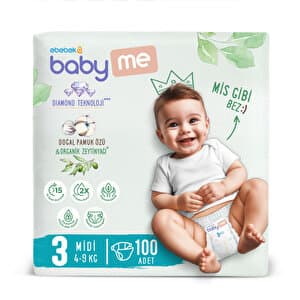 baby me - Midi 3 Numara Bebek Bezi 4-9 kg 100 Adet - Piinti Fiyat Karşılaştırması