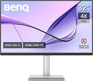 BenQ MacBook Pro/Air için MA320U 32 inç 4K 3840x2160 ekran, 90 W USB-C, Mac renk eşleştirme, Mac'te parlaklık ve ses kontrolü, ayarlanabilir ayak, P3 - Piinti Fiyat Karşılaştırması