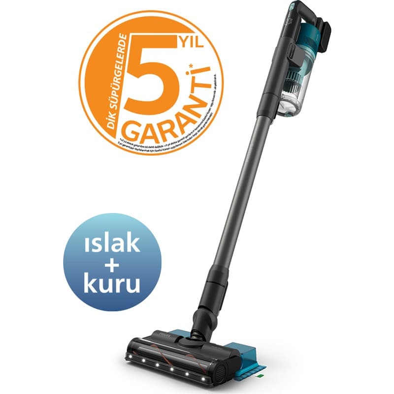 Philips 6000 Serisi Kablosuz Dikey Süpürge, PowerCyclone 11, Aqua Modül ile Kolay Mop, TriActive LED Başlık, 64 Dakika Kullanım, XC6553/01 - Piinti Fiyat Karşılaştırması