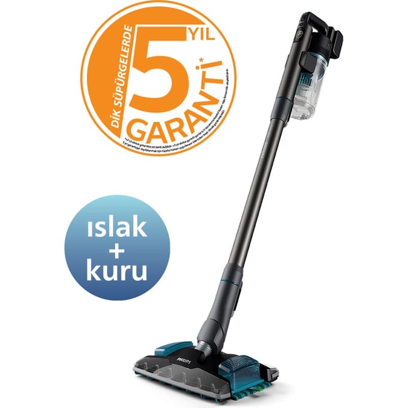 Philips 8000 Serisi Aqua Plus Kablosuz Dik Süpürge, 25,2 V, 80 dk'ya kadar Çalışma Süresi, PrecisionPower Başlık, Aqua Plus Başlık, XC8053/01 - Piinti Fiyat Karşılaştırması