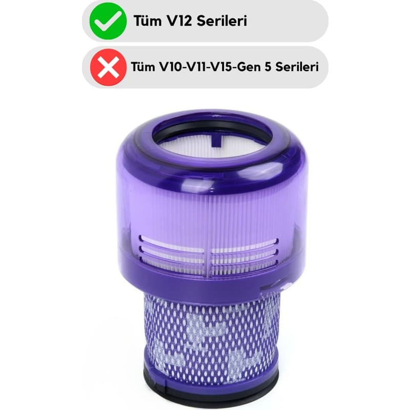 Asgard Grup Dyson V12 Uyumlu Detect Slim Dik Süpürge Hepa Filtre - Piinti Fiyat Karşılaştırması