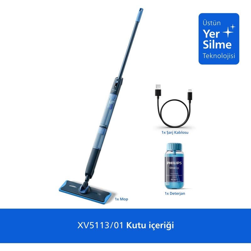 Philips 5000 Serisi OneUp Elektrikli Mop, 360° başlık ile zahmetsiz kullanım, (XV5113/01) - Piinti Fiyat Karşılaştırması