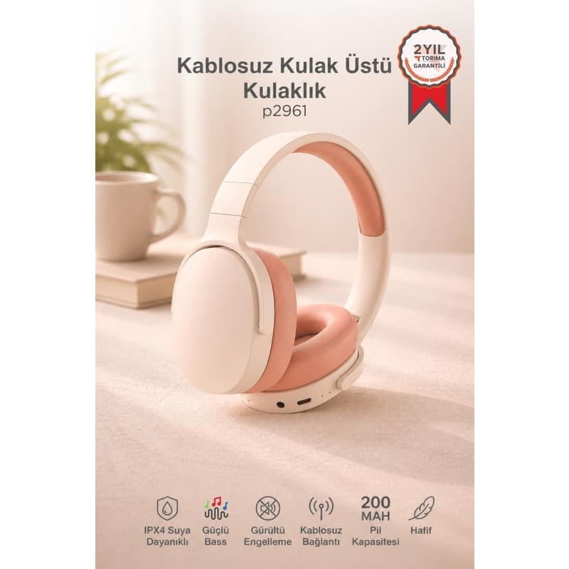 Torima Bluetooth Kulaklık Kulak Üstü Kablosuz Kulaklık P2961 Pembe - Piinti Fiyat Karşılaştırması