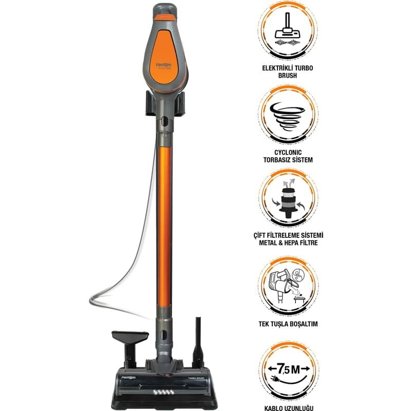 Fantom Pluto P 6000 Cyclone Dikey Elektrikli Süpürge Antrasit - Piinti Fiyat Karşılaştırması