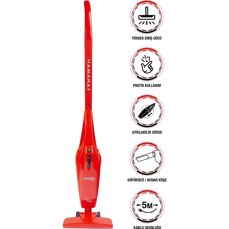 Fantom Hamarat P-1500 Toz Torbasız Elektrikli Süpürge Kırmızı - Piinti Fiyat Karşılaştırması